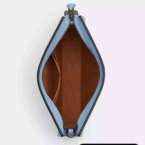 Coach Klare Crocodile Embossed Leather Crossbody Bag in Cornflower Blue - Picture 8 of 11